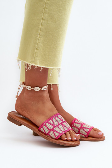 Damen-Flip-Flops mit breiten Absätzen in Rosa von Traivea 2