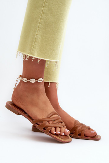 Damenhausschuhe Eko mit breiten Absätzen in der Farbe Braun von Moldela 2