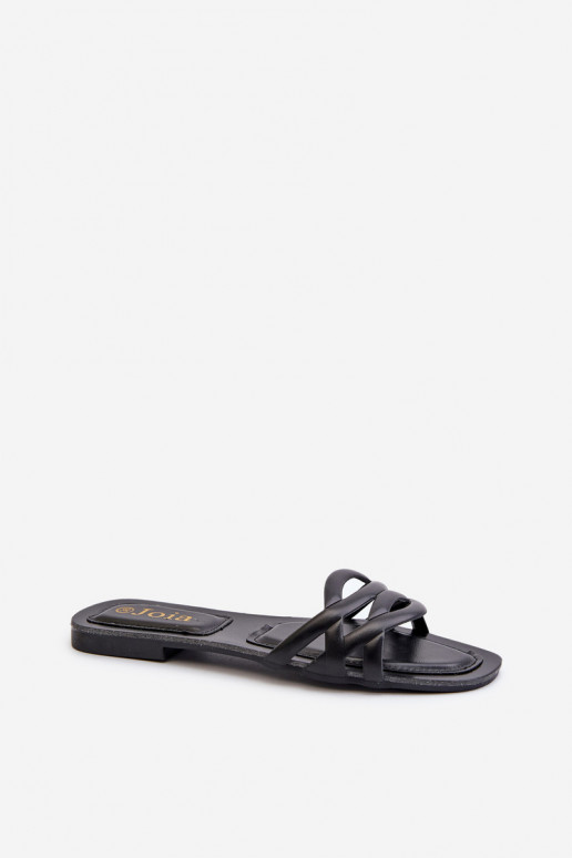 Damenhausschuhe Eko mit breiten Absätzen in der Farbe Schwarz von Moldela