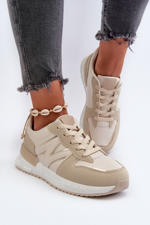 Sneakers-Modellschuhe aus beigem Öko-Leder von Kaimans