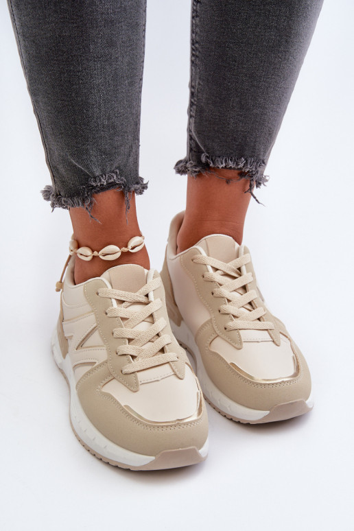 Sneakers-Modellschuhe aus beigem Öko-Leder von Kaimans