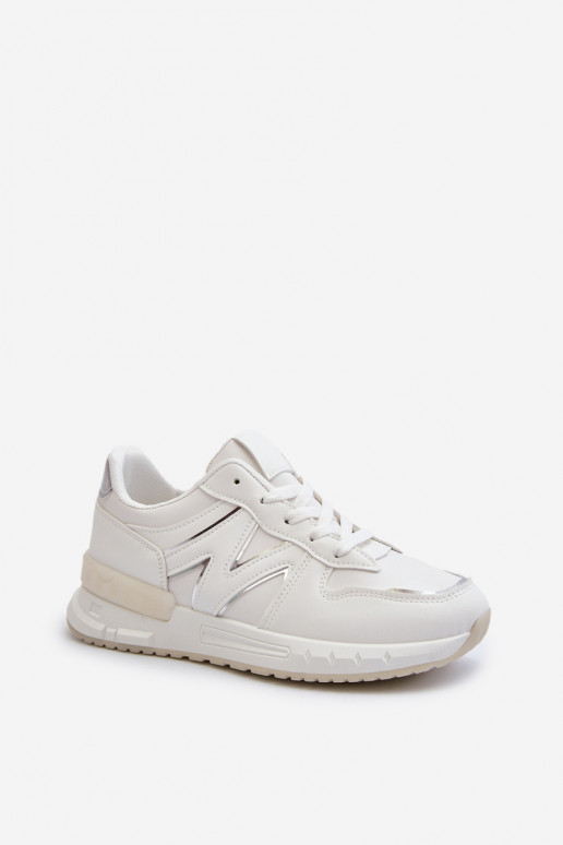 Sneakers-Modellschuhe aus Öko-Leder in der weißen Farbe Kaimans