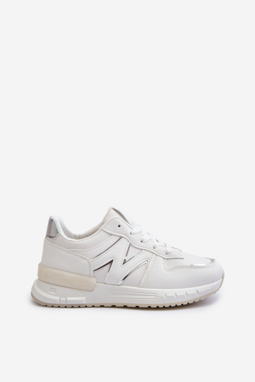 Sneakers-Modellschuhe aus Öko-Leder in der weißen Farbe Kaimans