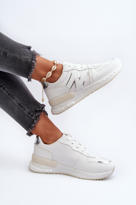 Sneakers-Modellschuhe aus Öko-Leder in der weißen Farbe Kaimans