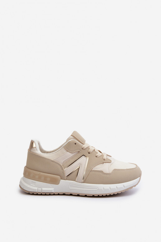 Sneakers-Modellschuhe aus beigem Öko-Leder von Vinelli