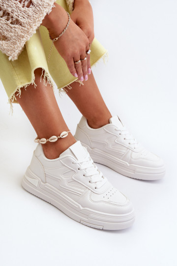 Sneakers-Modellschuhe mit Plateau aus Öko-Leder in der Farbe Weiß Lynnette 2