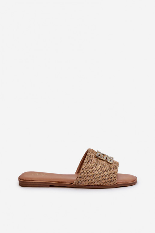 Plattfüße Damen-Flip-Flops beige Omenna