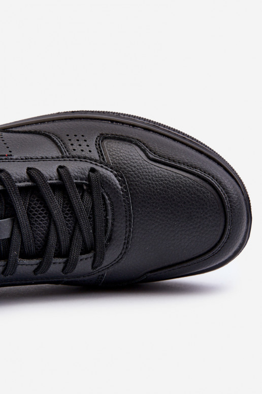 Sneakers-Modellschuhe mit Plateau aus Öko-Leder in der schwarzen Farbe Uziran