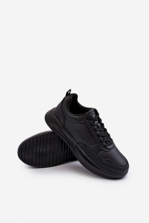 Sneakers-Modellschuhe mit Plateau aus Öko-Leder in der schwarzen Farbe Uziran