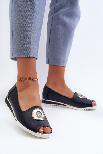 Schuhe mit Ornamenten Eco dunkelblaue Farbe Biolita