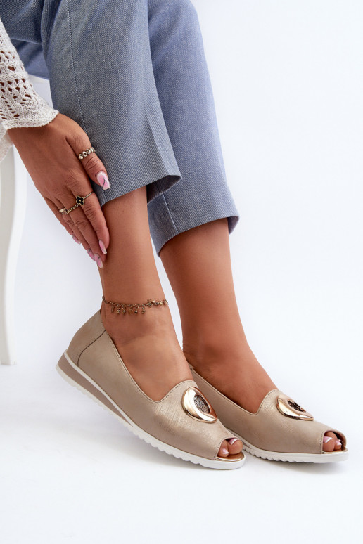 Schuhe mit Ornamenten Eco Goldfarbe Biolita