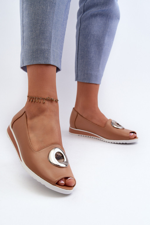 Schuhe mit Ornamenten Eco Beige Farbe Biolita