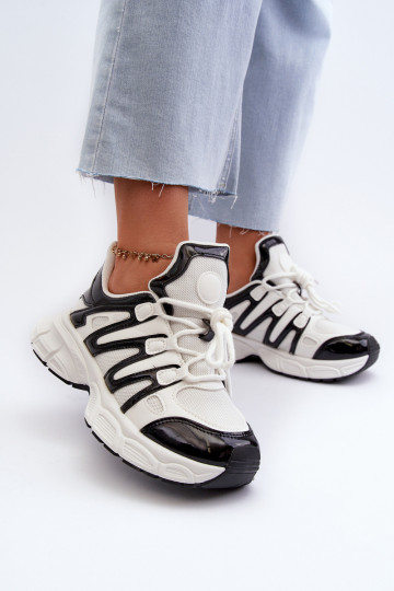 Sneakers Modell Schuhe Weiß-schwarze Farbe Ahmani