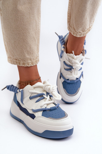 Sneakers-Modellschuhe mit Plateau in blauer Farbe Moariella
