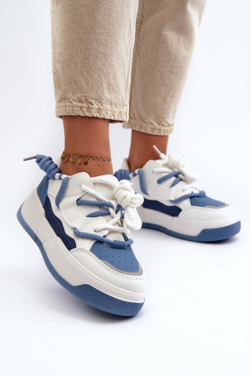 Sneakers-Modellschuhe mit Plateau in blauer Farbe Moariella 2