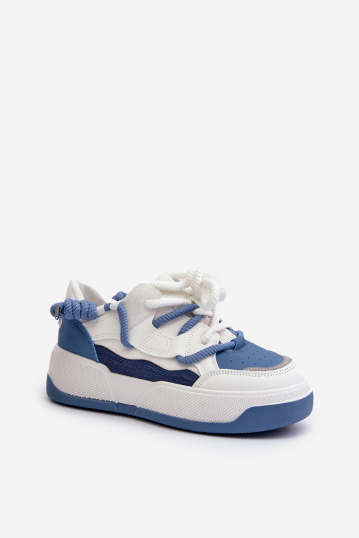 Sneakers-Modellschuhe mit Plateau in blauer Farbe Moariella Sneakers-Modellschuhe mit Plateau in blauer Farbe Moariella