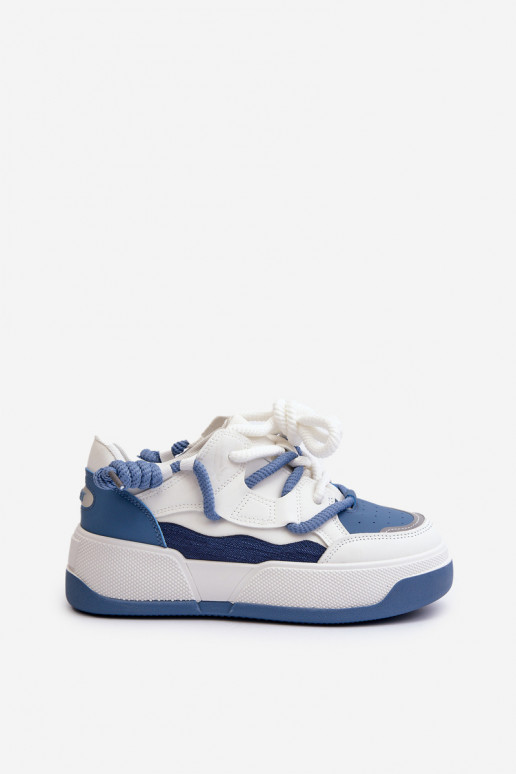 Sneakers-Modellschuhe mit Plateau in blauer Farbe Moariella Sneakers-Modellschuhe mit Plateau in blauer Farbe Moariella