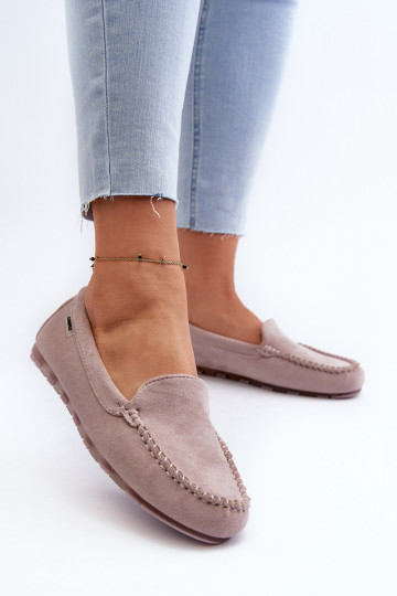 Damen-Mokassins aus Bio-Wildleder Lila Amrutia