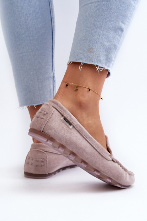 Damen-Mokassins aus Bio-Wildleder Lila Amrutia