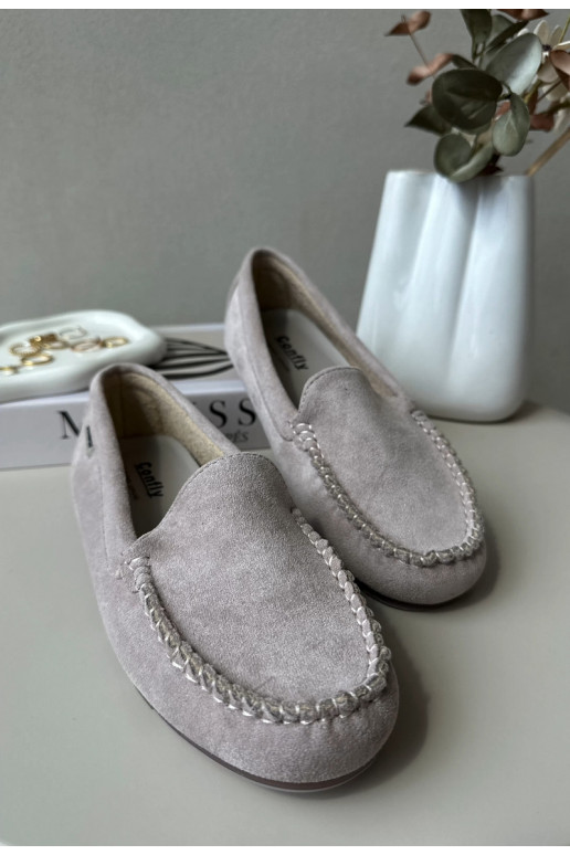 Damen-Mokassins aus Bio-Wildleder Lila Amrutia