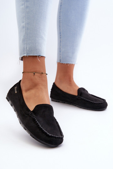 Damen-Mokassins aus Eco-Wildleder Black Amrutia 2