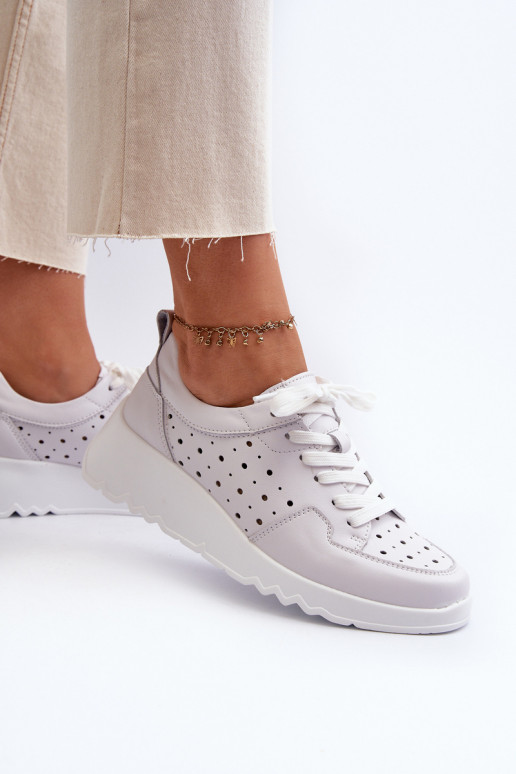 mit durchbrochenen Elementen Sneakers Modell Schuhe Naturleder graue Farbe S.Barski LR482 mit durchbrochenen Elementen Sneakers Modell Schuhe Naturleder graue Farbe S.Barski LR482