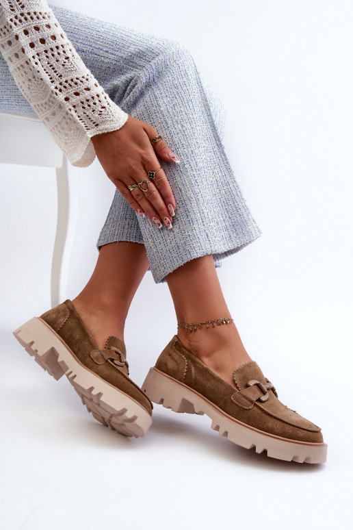 Wildledermokassins mit Ornamenten D&A TW117 braun Wildledermokassins mit Ornamenten D&A TW117 braun