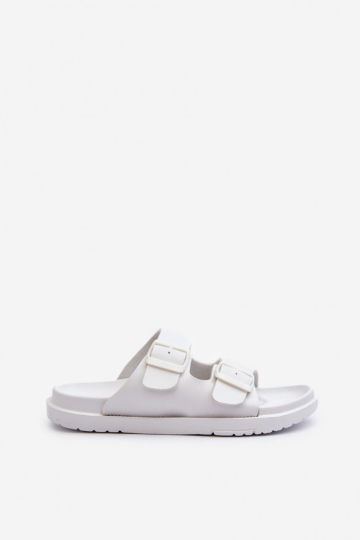 Leichte Hausschuhe mit Schnallen Big Star NN274A751 weiße Farbe Leichte Hausschuhe mit Schnallen Big Star NN274A751 weiße Farbe