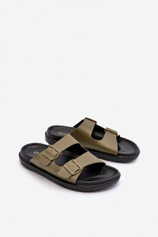 Leichte Herrenhausschuhe mit Schnallen Big Star NN174592 in der Farbe Khaki Leichte Herrenhausschuhe mit Schnallen Big Star NN174592 in der Farbe Khaki