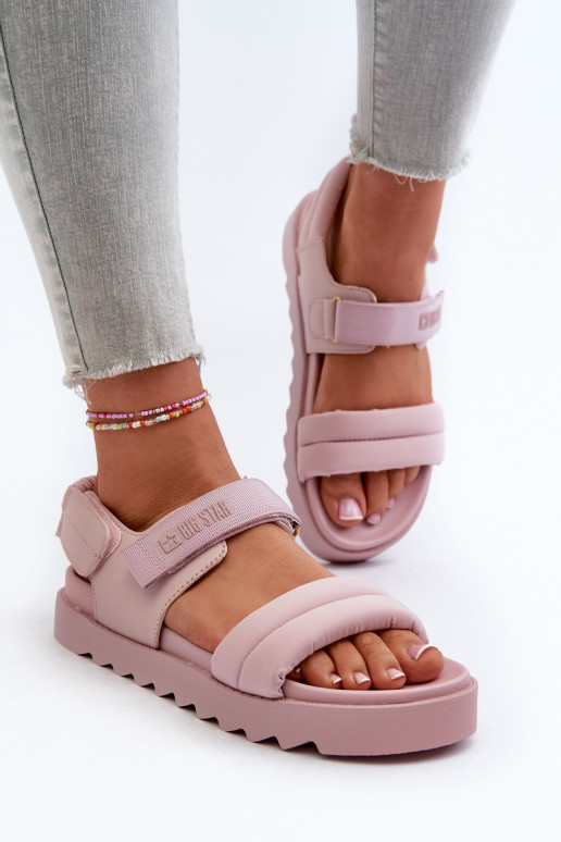 Damensandalen mit Plateau Big Star NN274753 rosa Farbe Damensandalen mit Plateau Big Star NN274753 rosa Farbe