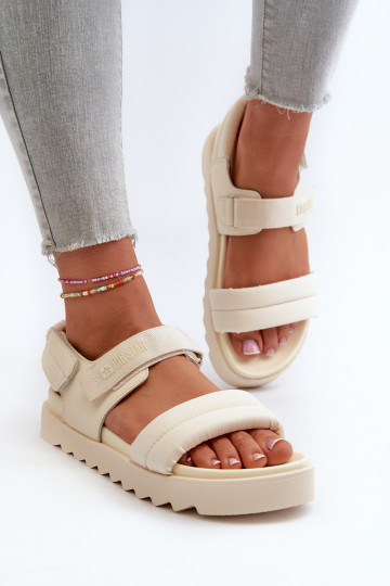 Damen-Plateausandalen Big Star NN274751 beige