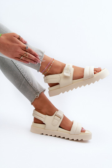 Damen-Plateausandalen Big Star NN274751 beige 2