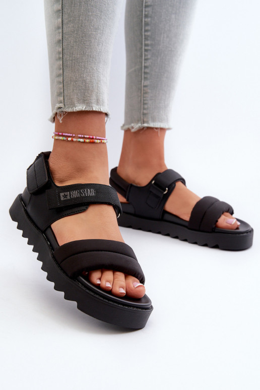 Damensandalen mit Plateau Big Star NN274750 schwarze Farbe Damensandalen mit Plateau Big Star NN274750 schwarze Farbe