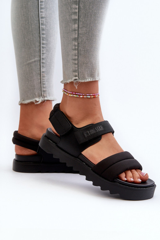 Damensandalen mit Plateau Big Star NN274750 schwarze Farbe Damensandalen mit Plateau Big Star NN274750 schwarze Farbe