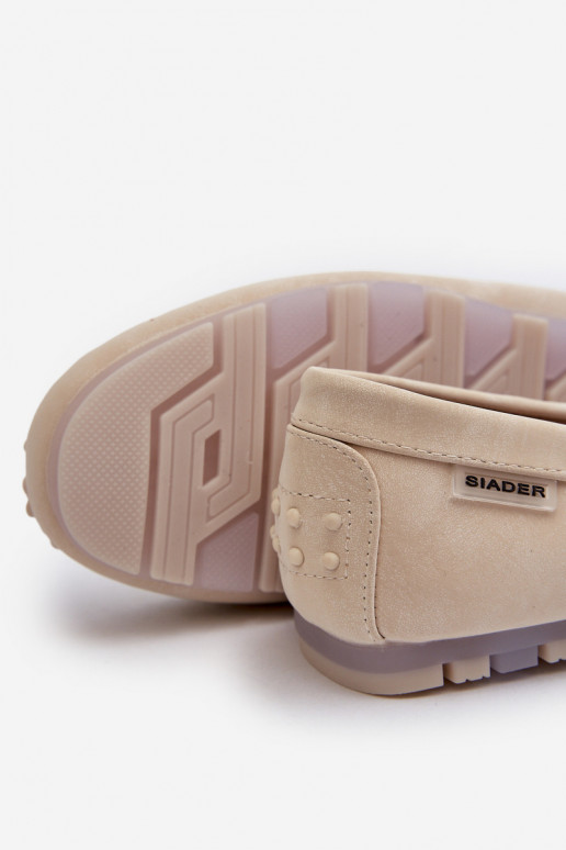 Damenmokassins aus Öko-Leder in der Elfenbeinfarbe Celoria