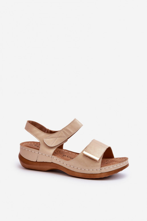 Bequeme Sandalen für Damen mit Klebeverschlüssen beige Iphiope