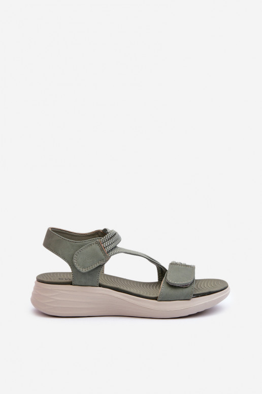 Bequeme Sandalen mit Klebeverschlüssen in der Farbe Grün von Eladora