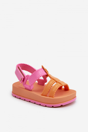 Kindersandalen mit Klebeverschlüssen LL385026 in der Farbe Orange 2