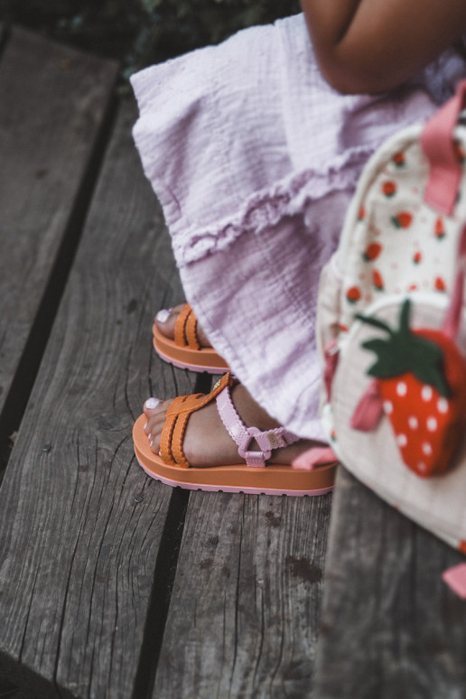 Kindersandalen mit Klebeverschlüssen LL385026 in der Farbe Orange Kindersandalen mit Klebeverschlüssen LL385026 in der Farbe Orange