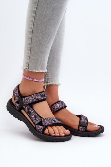 Sportliche Damensandalen in Schwarz und Rosa von Lumeria