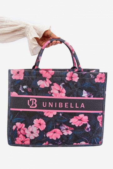 Handtasche mit Blumen Schwarz und Rosa Mooch