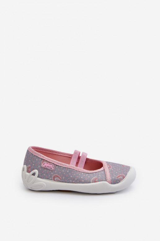 Hausschuhe Ballerinas Wir Wzorki Befado 116X328 grau-rosa Farbe
