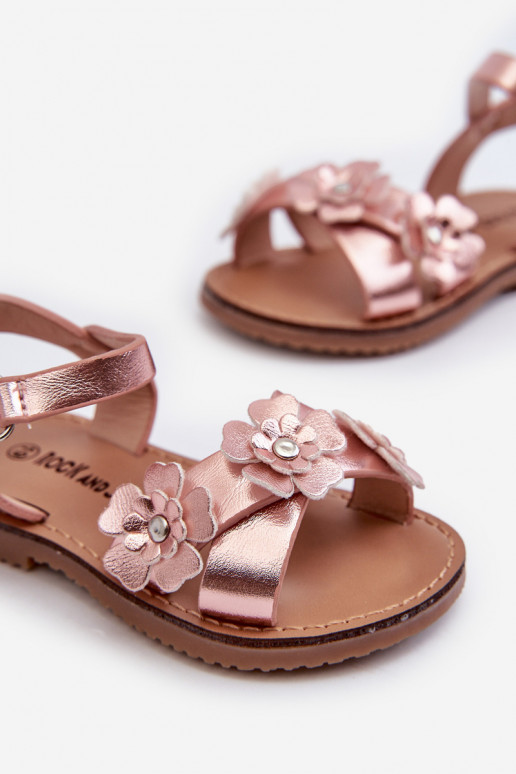 Sandalen Kinder Ozdobione mit Blumenmotiven mit Klebeverschlüssen rosa Fagossa Sandalen Kinder Ozdobione mit Blumenmotiven mit Klebeverschlüssen rosa Fagossa