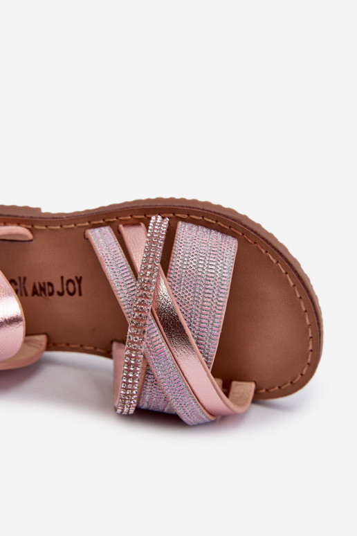 mit Glanz Kindersandalen mit Klebeverschlüssen rosa Delphina