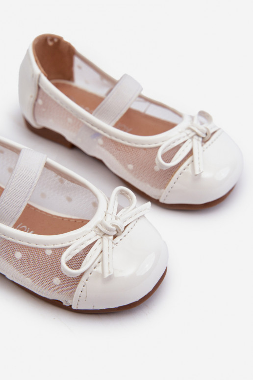 Ballerinas für Kinder mit Bändern in der Farbe Weiß von Jellema