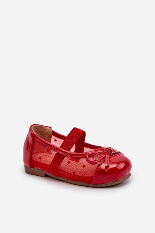 Ballerinas für Kinder mit Bändern in roter Farbe Jellema
