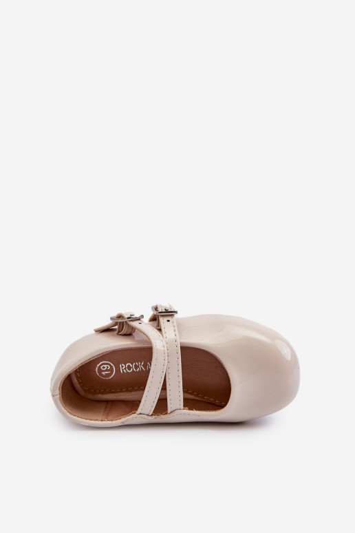 mit Lackeffekt-Ballerinas Kinder mit Trägern beige Margenis mit Lackeffekt-Ballerinas Kinder mit Trägern beige Margenis