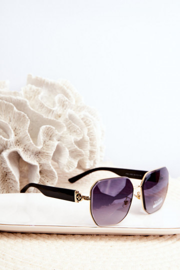 Damensonnenbrille UV400 Schwarz und Gold