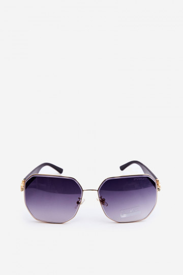 Damensonnenbrille UV400 Schwarz und Gold 2