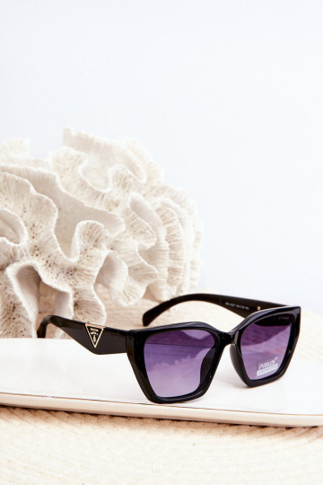 Damen-Sonnenbrille, klassisches Modell, Ze-Goldfarbe. Details UV400, schwarze Farbe